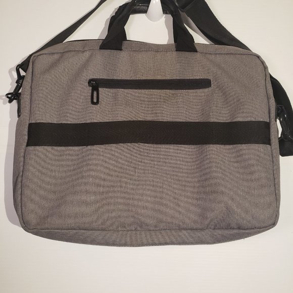 PX Los Angeles laptop bag grey black shoulder strap hand grips multiple pockets - Picture 2 of 13
